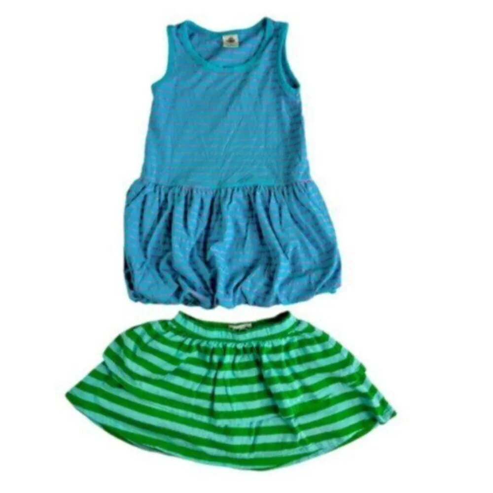 Tucker & Tate | Blue & Green Bubble Dress & Strip Skirt Toddler Girl Size 3T